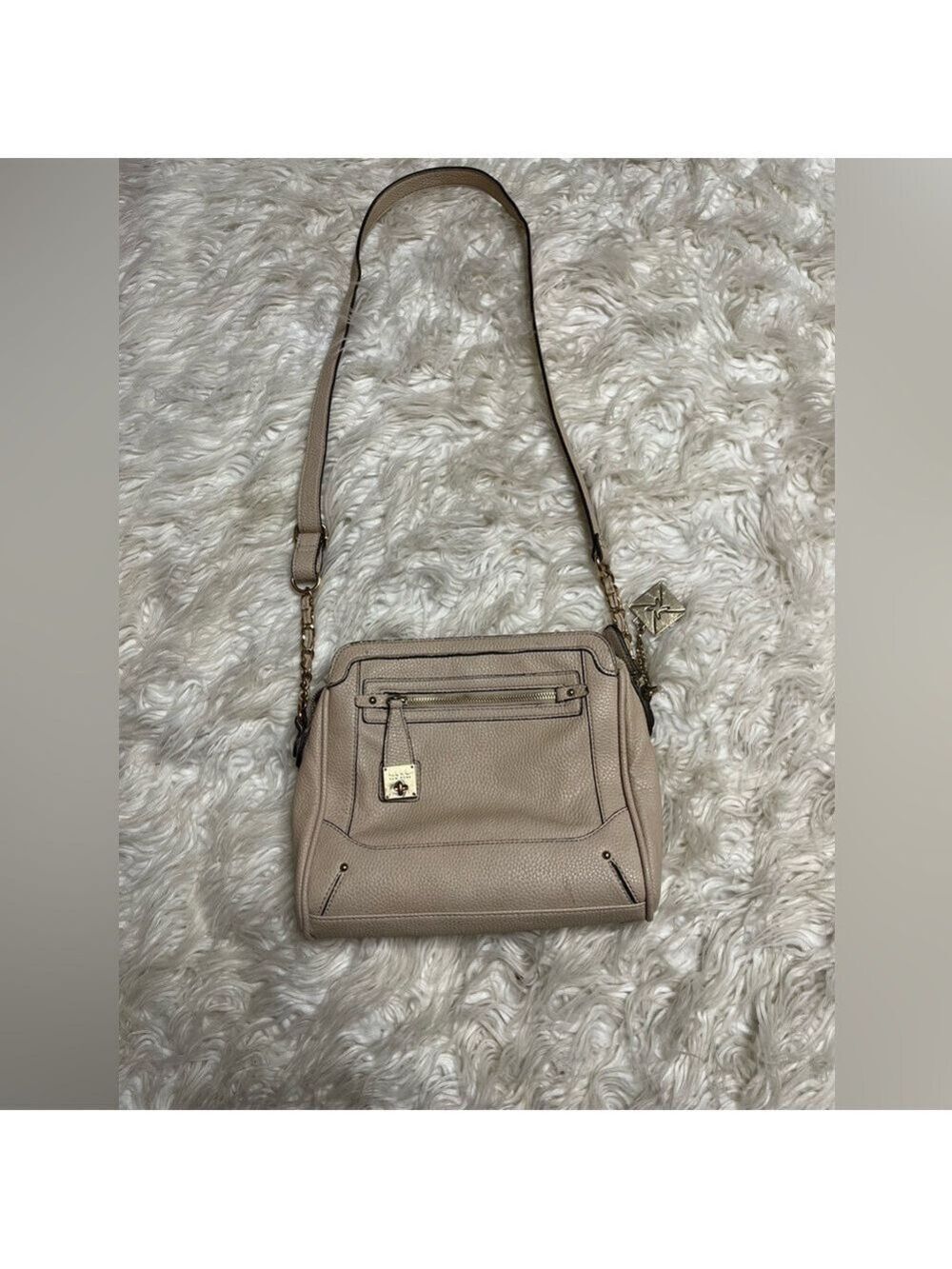 Nicolle Miller Women’s Tan Leather 3 Compartment Shoulder Bag